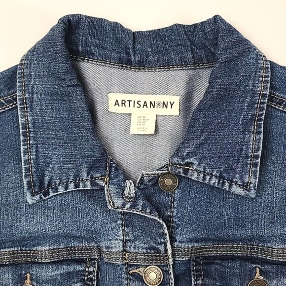 Artisan NY Women's Button Up Jean Jacket Blue Denim Fade Size M - Picture 9 of 15